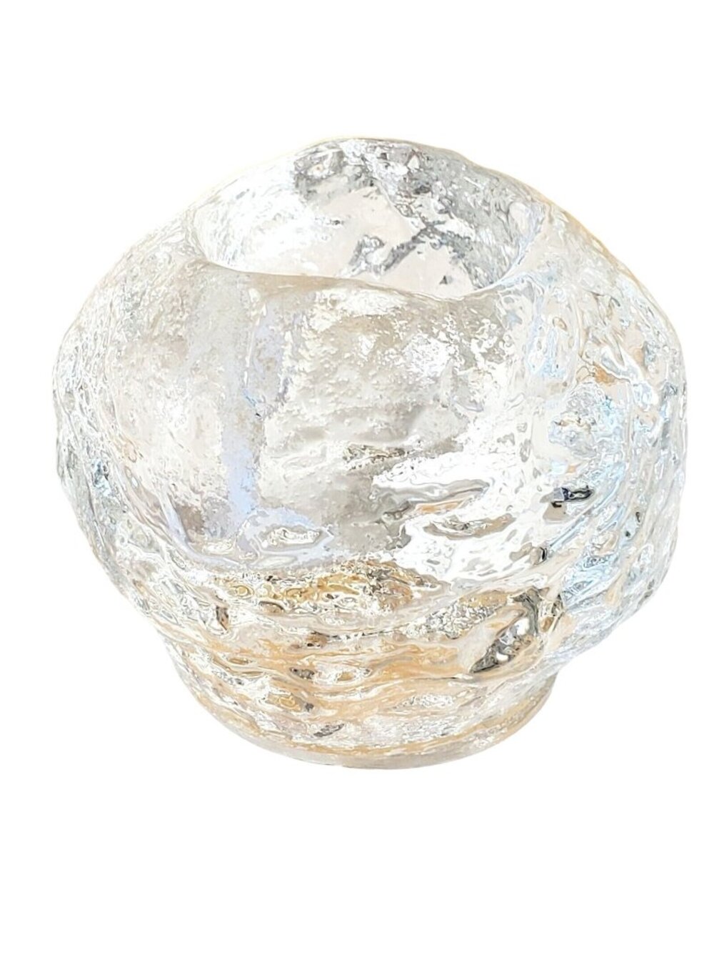 Kosta Boda Snowball Candleholder Sweden Ann Warff 3" glass votive tealight